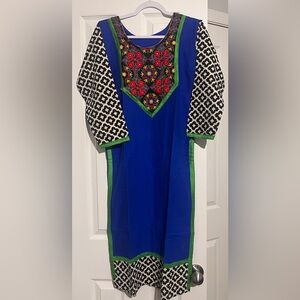 Blue Embroidered Kurti – Medium